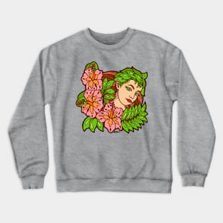 Pink Tiger Lily Girl Crewneck Sweatshirt